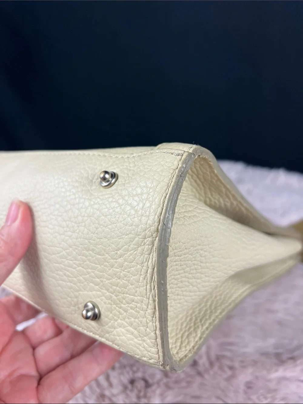 Dooney & Bourke Small Barlow Tote Ivory Pebbled Leather